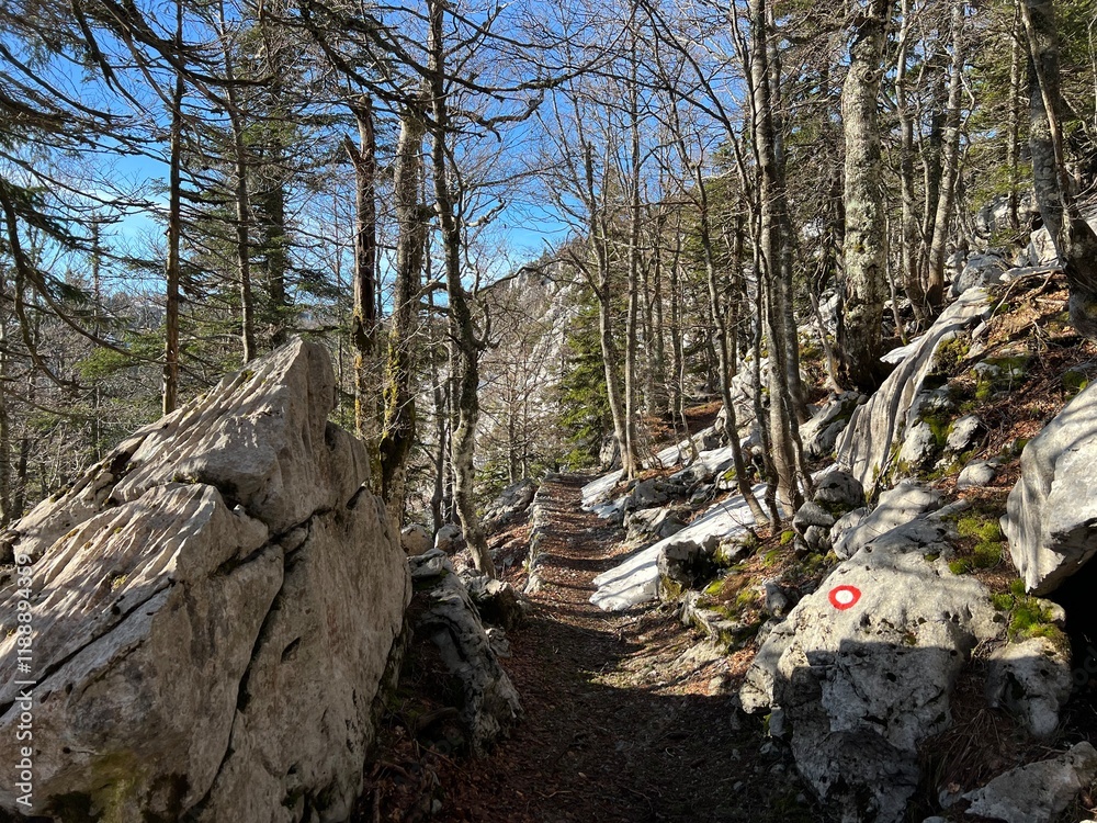 Premuzic hiking trail or Premuzic Trail - Northern Velebit National Park, Croatia or Premuzic-Wanderweg or Premuzic's Trail (Pješački planinarski put Premužićeva staza - NP Sjeverni Velebit, Hrvatska) Premuzic hiking trail or Premuzic Trail - Northern Velebit National Park, Croatia or Premuzic-Wanderweg or Premuzic's Trail (Pješački planinarski put Premužićeva staza - NP Sjeverni Velebit, Hrvatska)