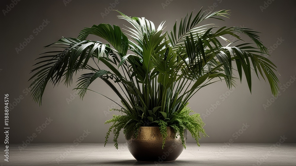 Fototapeta premium PNG Elegant indoor palm plant decor