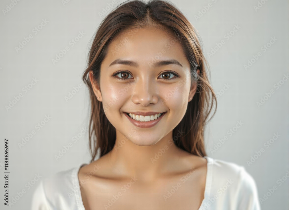 Close up portrait of a handsome attractive and cheerful young asian beautiful woman. Confidence, happy face and smiling female. Portrait of a joyful gorgeous person looking at the camera. Headshot. Close up portrait of a handsome attractive and cheerful young asian beautiful woman. Confidence, happy face and smiling female. Portrait of a joyful gorgeous person looking at the camera. Headshot.