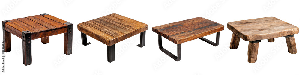 Rustic wooden tables with metal legs for home or office decor Rustic wooden tables with metal legs for home or office decor