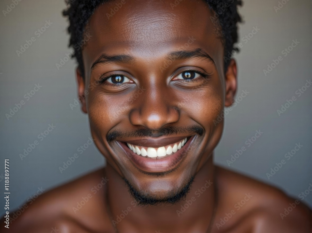 Headshot Closeup portrait of a handsome and cheerful young black skin beautiful african man. Confidence, happy face and smiling male. Portrait of a joyful person looking at the camera. Headshot Closeup portrait of a handsome and cheerful young black skin beautiful african man. Confidence, happy face and smiling male. Portrait of a joyful person looking at the camera.
