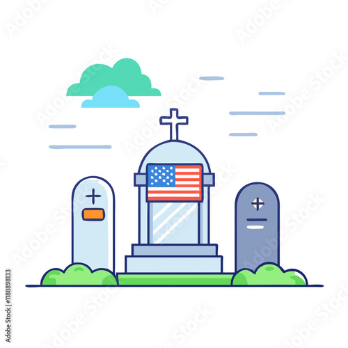 national cemetery. vector icon, national cemetery. vector illustration - simple illustration of national cemetery., perfect for logos,and national cemetery.-themed designs.