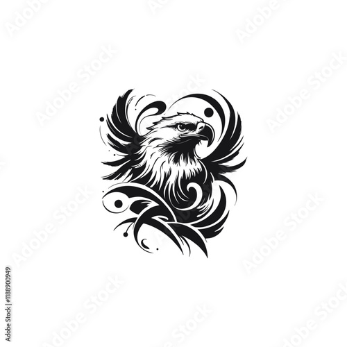 Abstract eagle vector in tattoo style