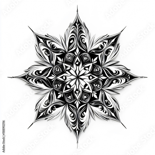 Uniquely Asymmetrical Snowflake on Pure White Background card macro nature winter
