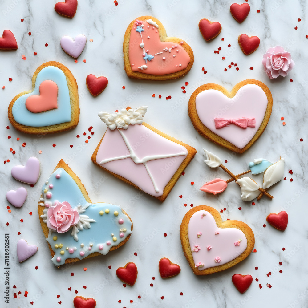 Luxurious Valentine Cookies - Charming Arrangement Luxurious Valentine Cookies - Charming Arrangement