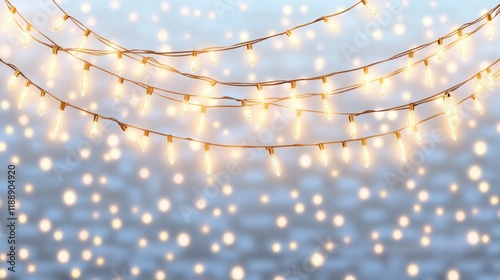 Glowing String Lights Festive Winter Background