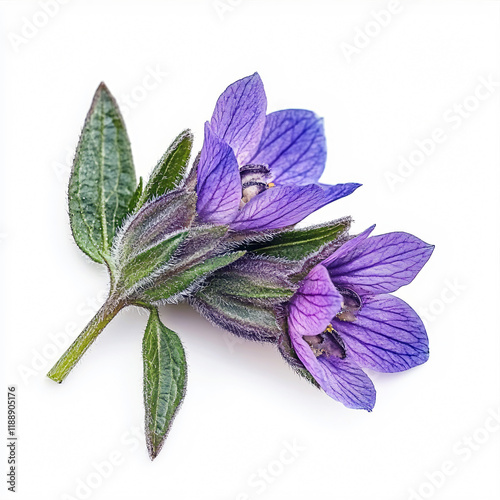 Delicate Wildflower Isolated on White in Stunning Detail root stem leaf plant   