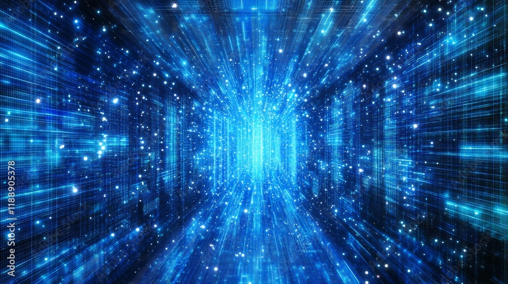 Fototapeta premium Blue tech finance background abstract pixel element network. Abstract business tech science background