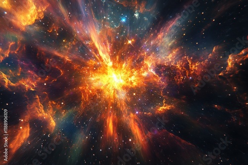 Cosmic Explosion Stellar Nebula Galactic Burst photo