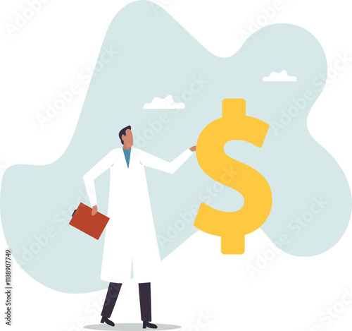 Financial checkup, diagnose income, expense and investment plan, wealth management or insurance.business concept.flat character.