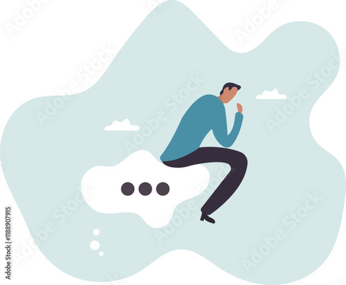 Think of solution, critical thinking to solve problem, focus on new idea, concentration or contemplation, skeptical or rational .business concept.flat character.