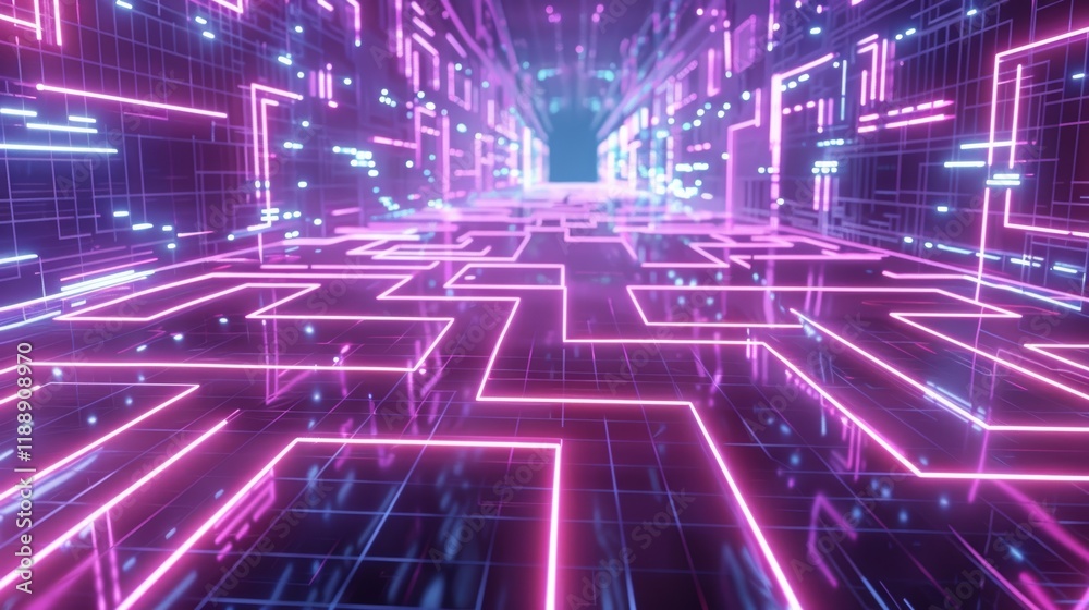 Abstract Neon Maze Wallpaper Abstract Neon Maze Wallpaper