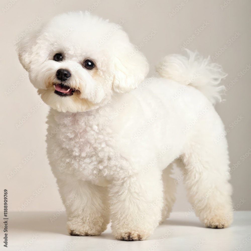 Cute Bichon Frise Puppy Poses for a Beautiful Close-Up Shot. Generative AI Cute Bichon Frise Puppy Poses for a Beautiful Close-Up Shot. Generative AI