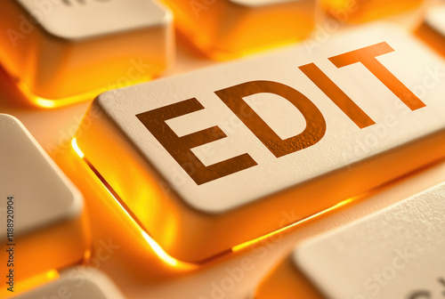 Wallpaper Mural EDIT inscription text words on a keyboard key Torontodigital.ca