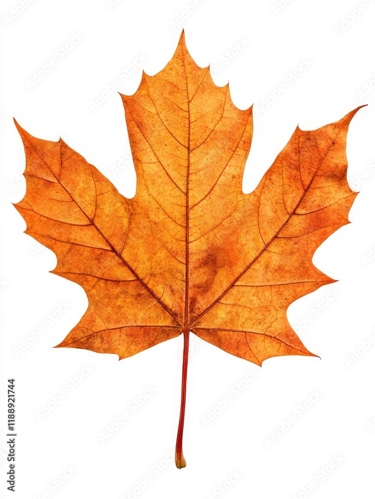 Single Autumn Maple Leaf Isolated - A vibrant orange maple leaf, isolated on white. Symbolizing autumn, change, nature, beauty, and tranquility. Single Autumn Maple Leaf Isolated - A vibrant orange maple leaf, isolated on white. Symbolizing autumn, change, nature, beauty, and tranquility.