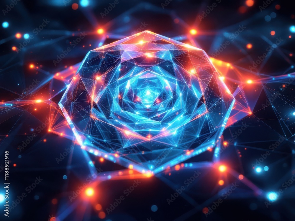 Obraz premium Abstract Futuristic Digital Network Background