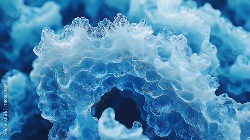 Abstract Blue Ice Formation Close Up View photo