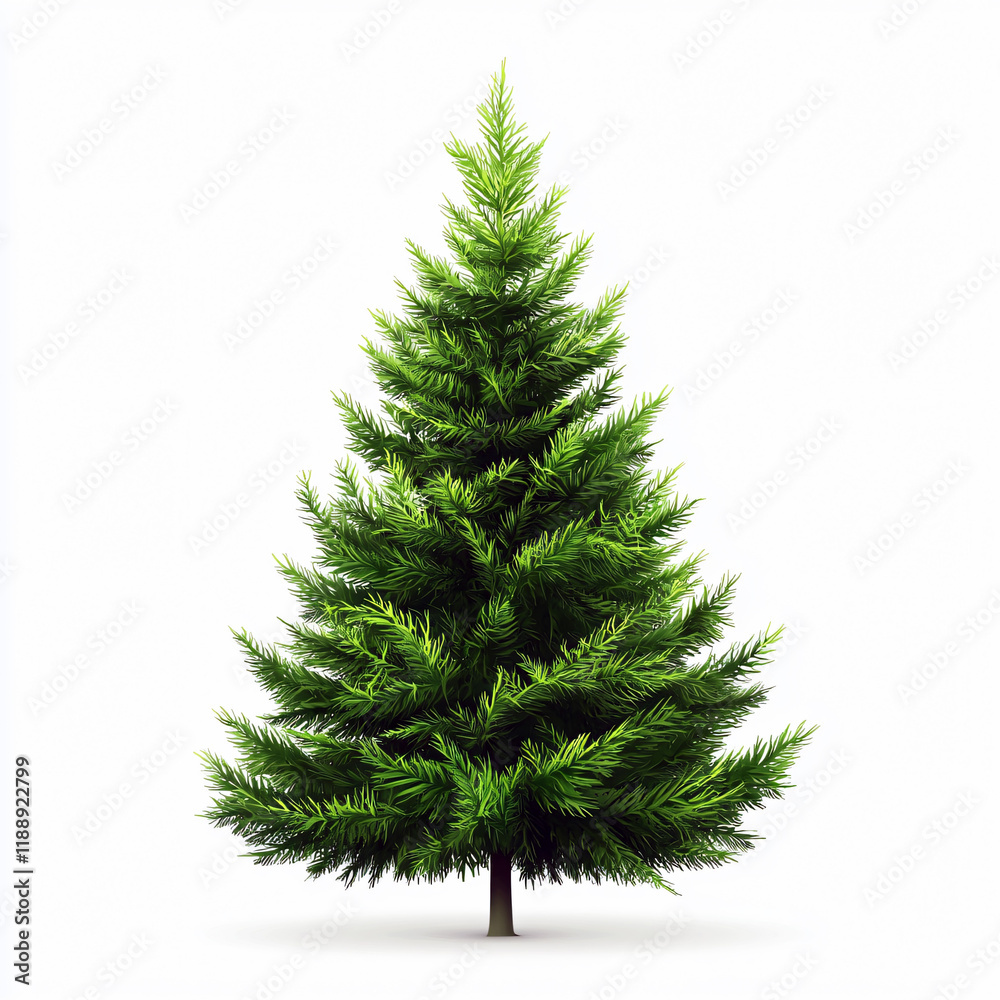 Fototapeta premium Realistic Fir Tree Icon against White Background PNG forest nature symbol 4 on 2