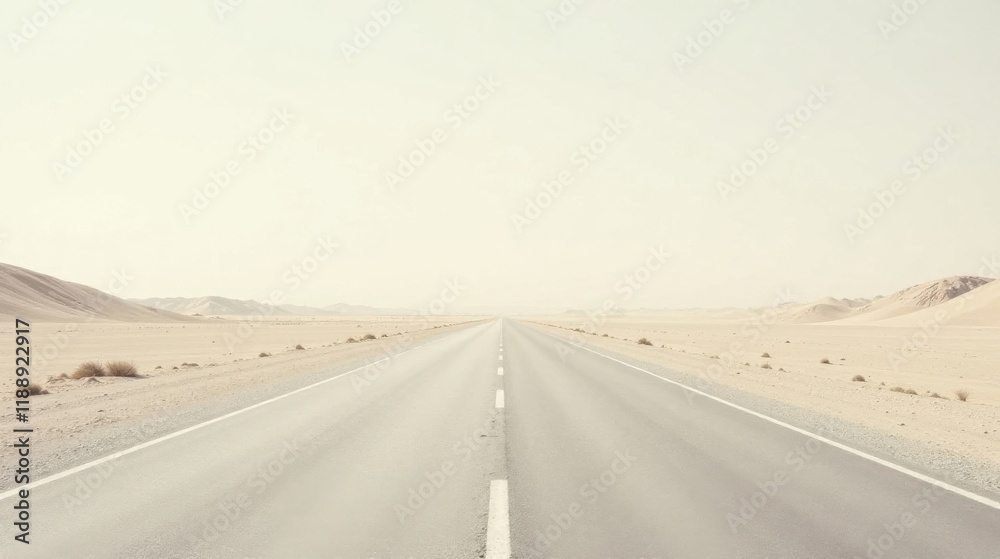 Endless Asphalt Through Arid Landscape A Journey of Solitude and Open Road Endless Asphalt Through Arid Landscape A Journey of Solitude and Open Road
