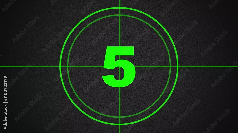 countdown timer 10 seconds animation retro projector style from ten to zero Vintage defocused film look, flicker, scratches effect animation in grey retro style. flicker, grain, scratch effect.