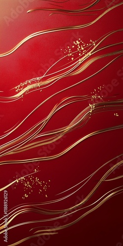 Elegant Red and Gold Lunar New Year Envelope Design with Textured Accents.