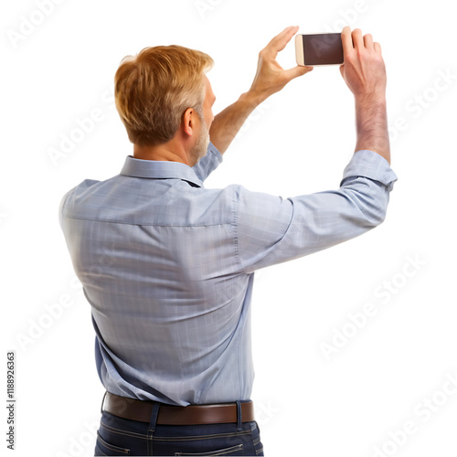 view of a person holding a camera