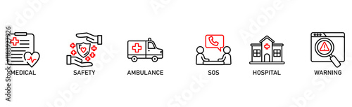 banner emergency vector design concept