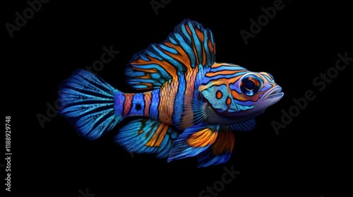 black biground mandarin fish