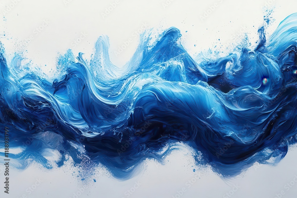 abstract artistic composition with dynamic blue paint stroke creating fluid movement and texture on clean white canvas background abstract artistic composition with dynamic blue paint stroke creating fluid movement and texture on clean white canvas background