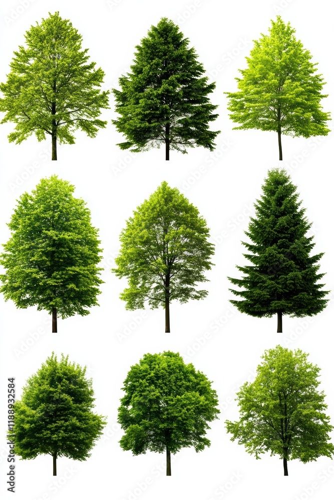 Obraz premium Diverse Tree Varieties Collection