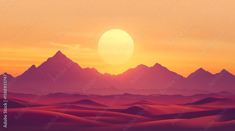 Stunning Sunset Over the Desert in Saudi Arabia – Serene Desert Landscape with Vibrant Colors Stunning Sunset Over the Desert in Saudi Arabia – Serene Desert Landscape with Vibrant Colors