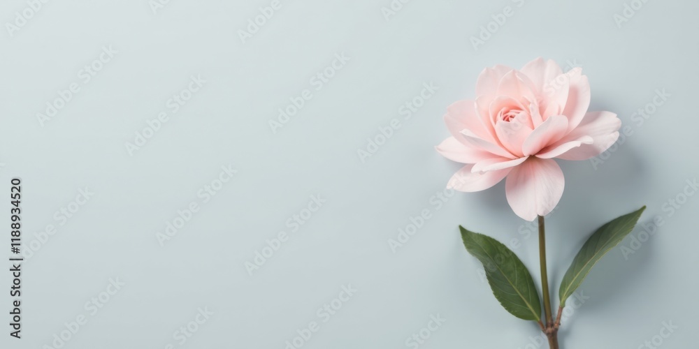 Delicate Pink Blossom on Pale Blue Background A Serene Floral Image Perfect for Greetings, Invitations, or Simply Adding a Touch of Elegance to Your Design Delicate Pink Blossom on Pale Blue Background A Serene Floral Image Perfect for Greetings, Invitations, or Simply Adding a Touch of Elegance to Your Design