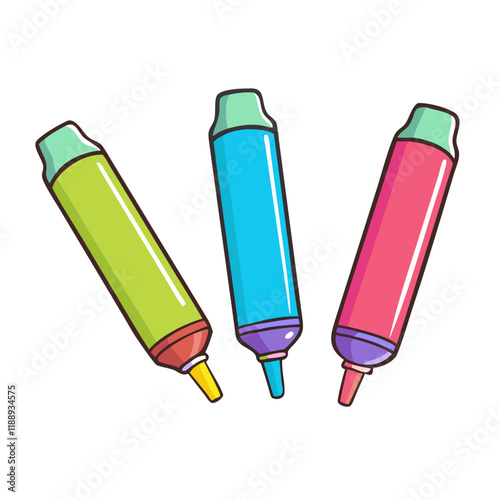 colored markers vector icon, colored markers vector illustration - simple illustration of colored markers, perfect for logos,and colored markers -themed designs.
