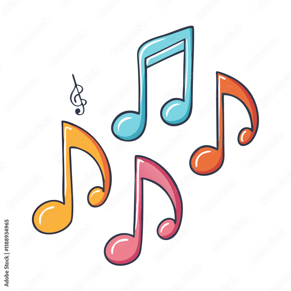 music notes vector icon, music notes vector illustration - simple illustration of music notes, perfect for logos,and music notes -themed designs.