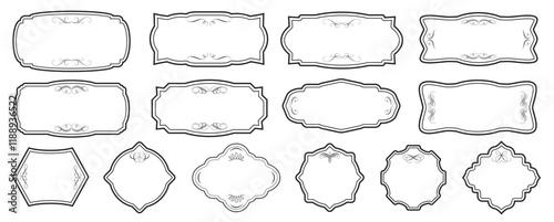 set of decorative Vintage Frames. Vector sticker, label, border..eps