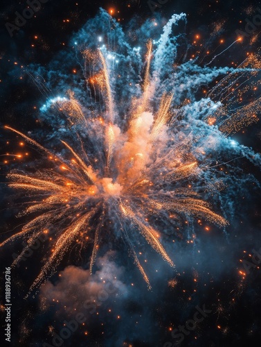 Wallpaper Mural A vibrant burst of dazzling fireworks lights up the night sky, creating a spectacular display that embodies the joy of celebration and festive moments filled with excitement and wonder Torontodigital.ca