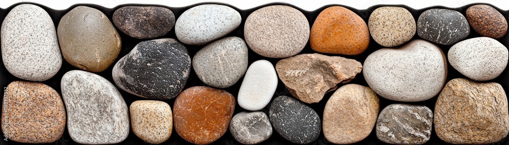 Diverse Collection of Smooth Pebbles and Stones for Natural Texture Background Design Diverse Collection of Smooth Pebbles and Stones for Natural Texture Background Design