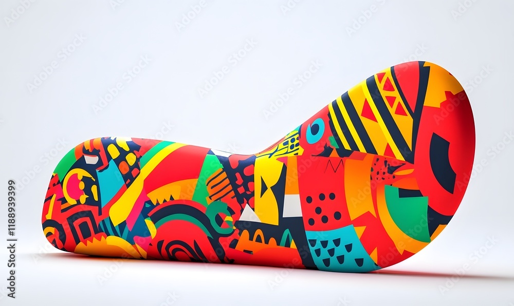 Abstract colorful beanbag chair design. Abstract colorful beanbag chair design.