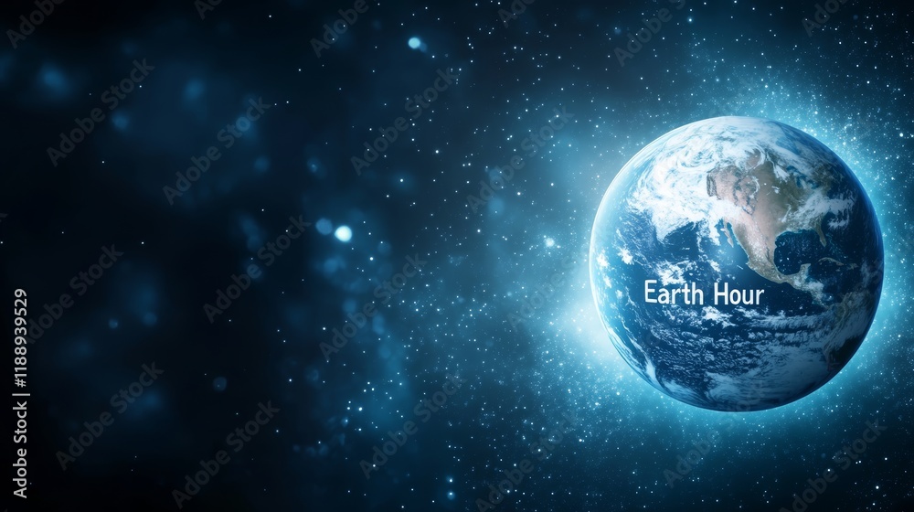 Fototapeta premium Earth Hour: A Glowing Tribute to Planetary Unity and Sustainability 5