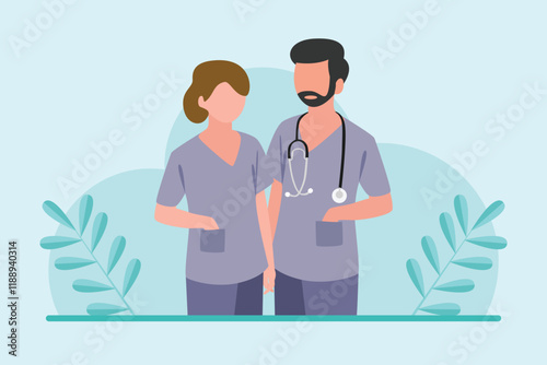 Medical professional Concept. Colored flat vector illustration isolated.
