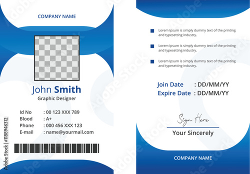 Modern office id card template design vector illustration