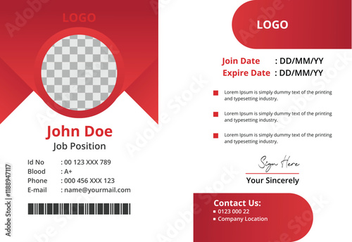 Modern office id card template design vector illustration