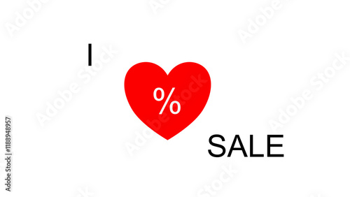 i love sale heart diagonale business finance