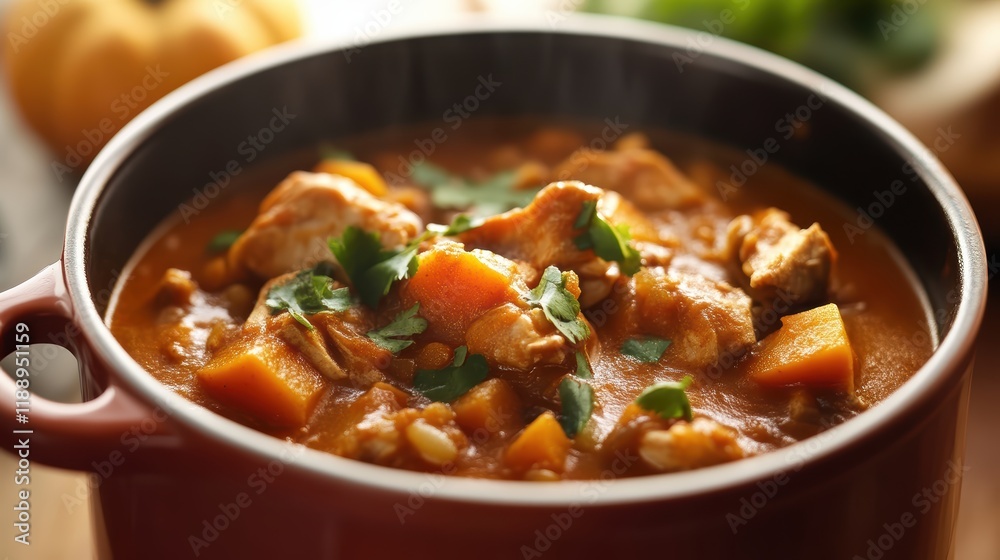 Hearty chicken and pumpkin lentil stew, packed with rich flavors and wholesome ingredients for a comforting meal. Hearty chicken and pumpkin lentil stew, packed with rich flavors and wholesome ingredients for a comforting meal.