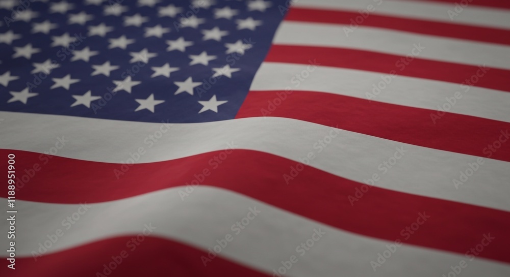 Obraz premium Panoramic US Flag, The United States of America Flag