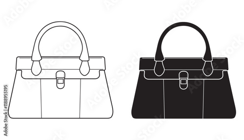 women's handbag vector icon line art illustration