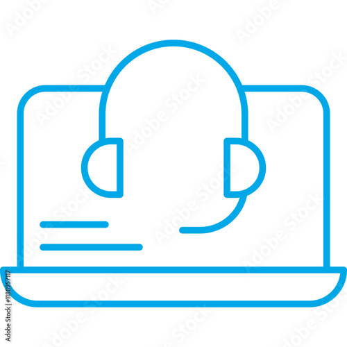 Online Support icon single vector illustration