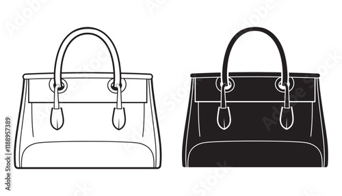 women's handbag vector icon line art illustration