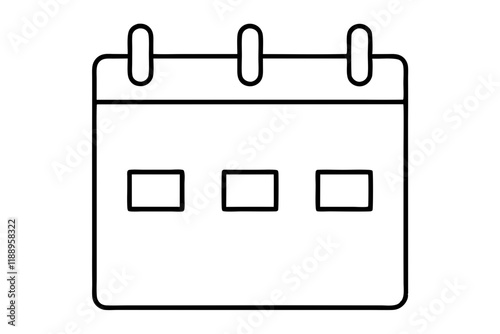 Calendar Silhouette Icon on Clean White Background