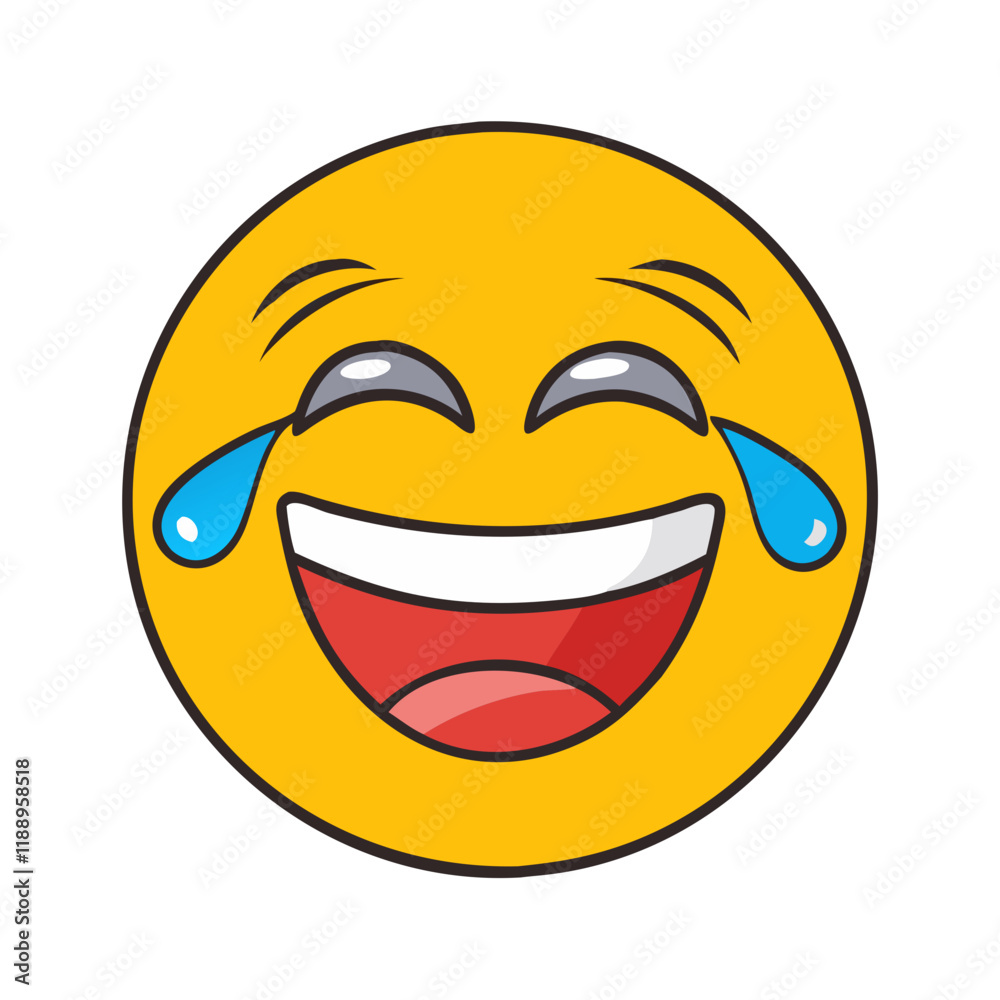 Fototapeta premium laughing emoji vector icon, laughing emoji vector illustration - simple illustration of laughing emoji, perfect for logos,and laughing emoji -themed designs.